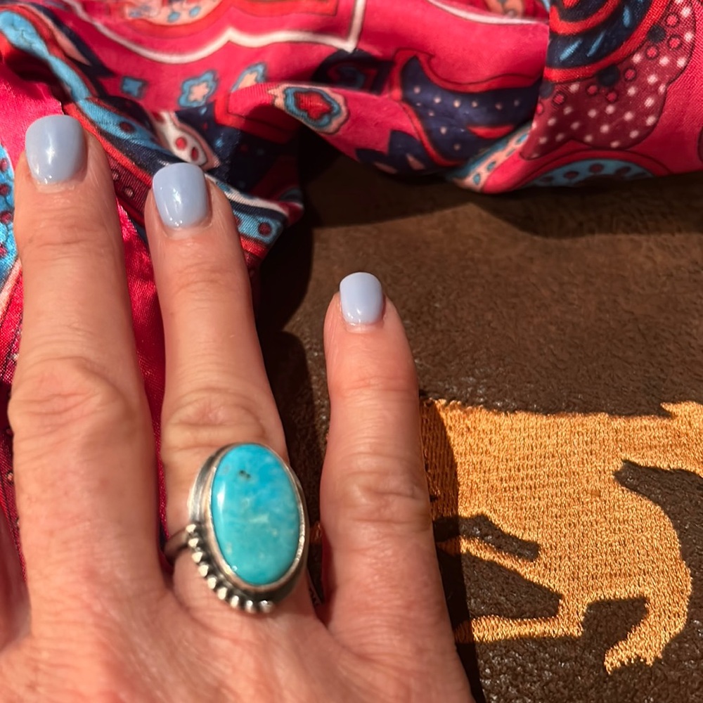 Navajo Turquoise Handmade Eli Skeets Ring